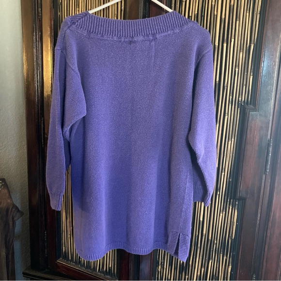 90s Vintage Oversized Purple Knit Sweater Tunic - Picture 5 of 5